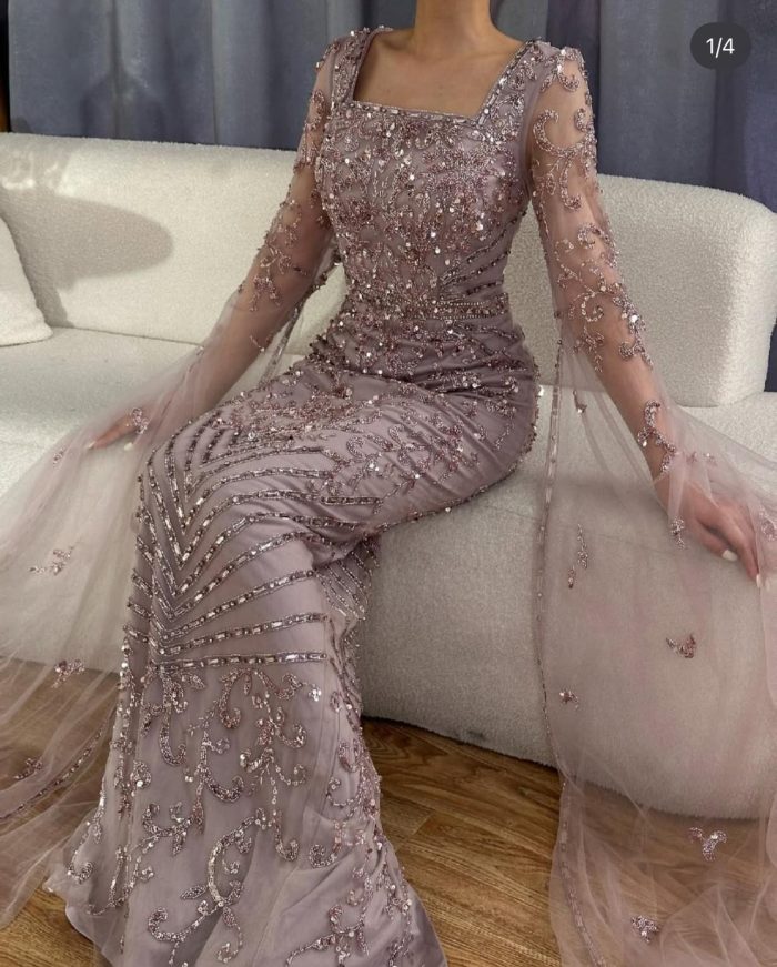 ⁦فستان شك خرز يدوي⁩ - الصورة ⁦1⁩