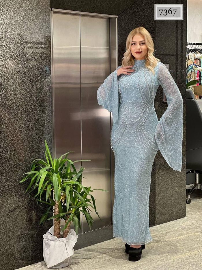 ⁦فستان شك خرز يدوي⁩ - الصورة ⁦2⁩